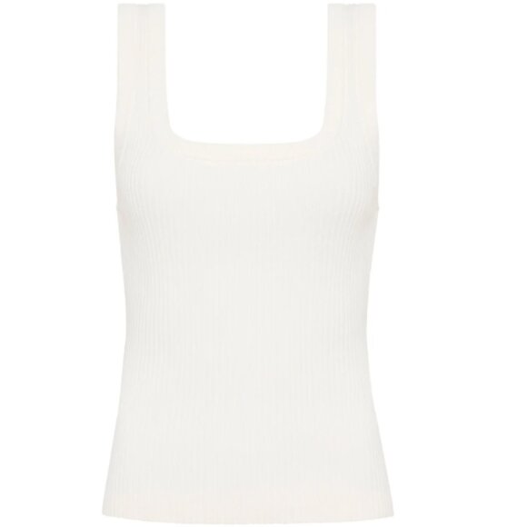 Aje. Bronte Scoop Neck Rib Tank in Ivory - Picture 4 of 8
